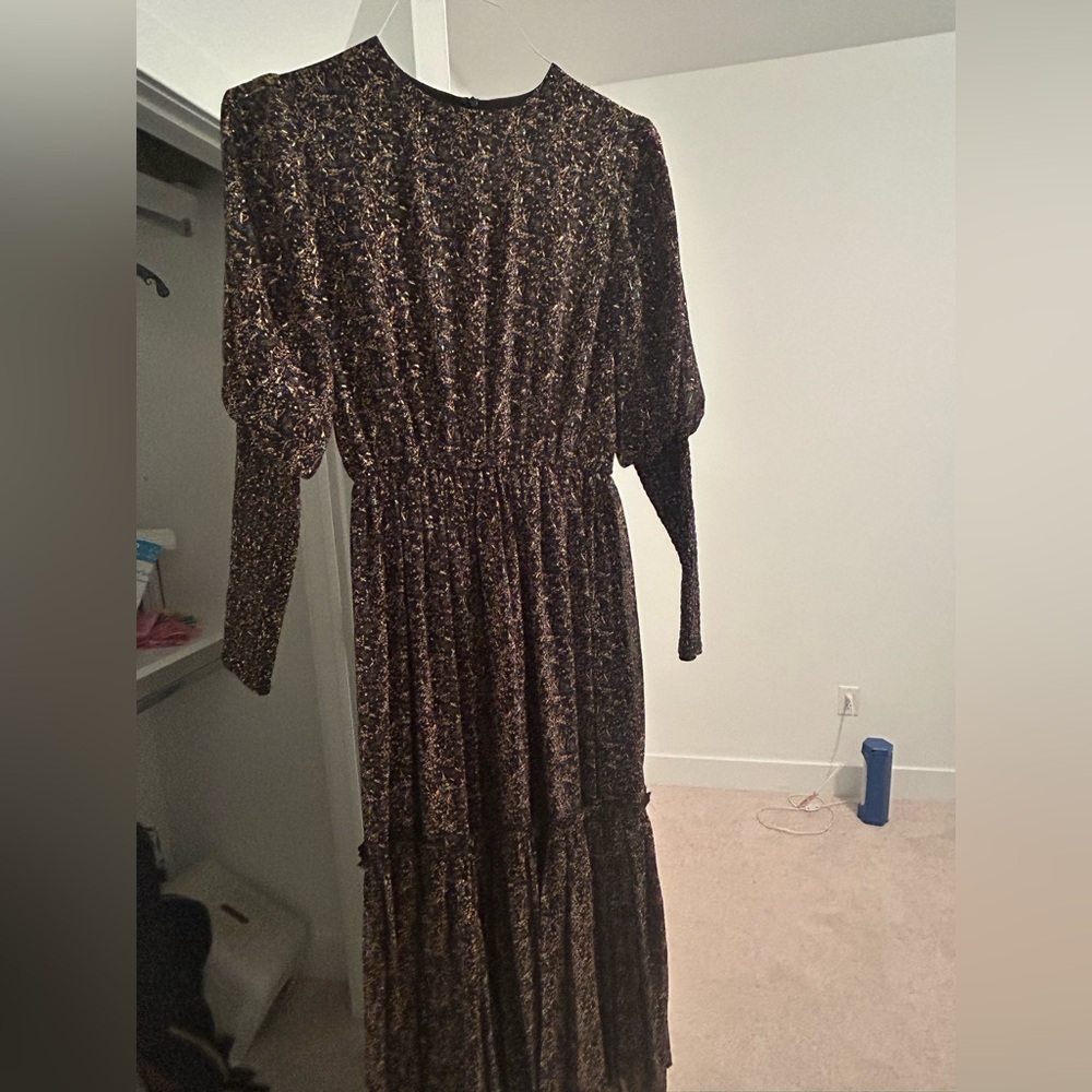 Great fancy maxi dress! Barely worn. Tight sleeves and flowy dress